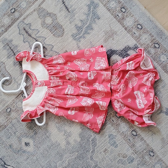 Poppy Kids Co Baby Girls Pink Smocked Embroidered Butterfly Outfit Sz6m - Picture 8 of 8